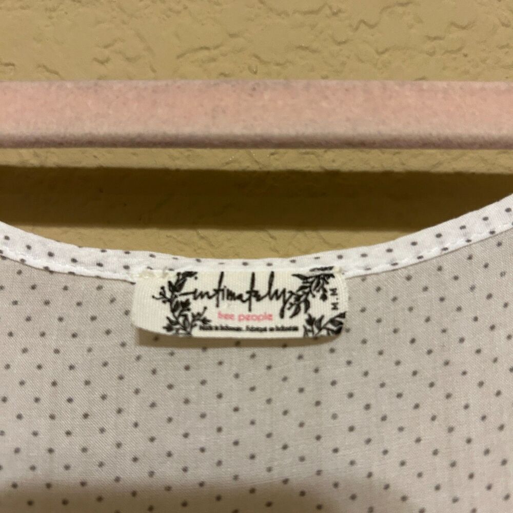 Intimately Free People Voile Trapeze Slip Dress Womens Medium White Polka Dot - Picture 8 of 9